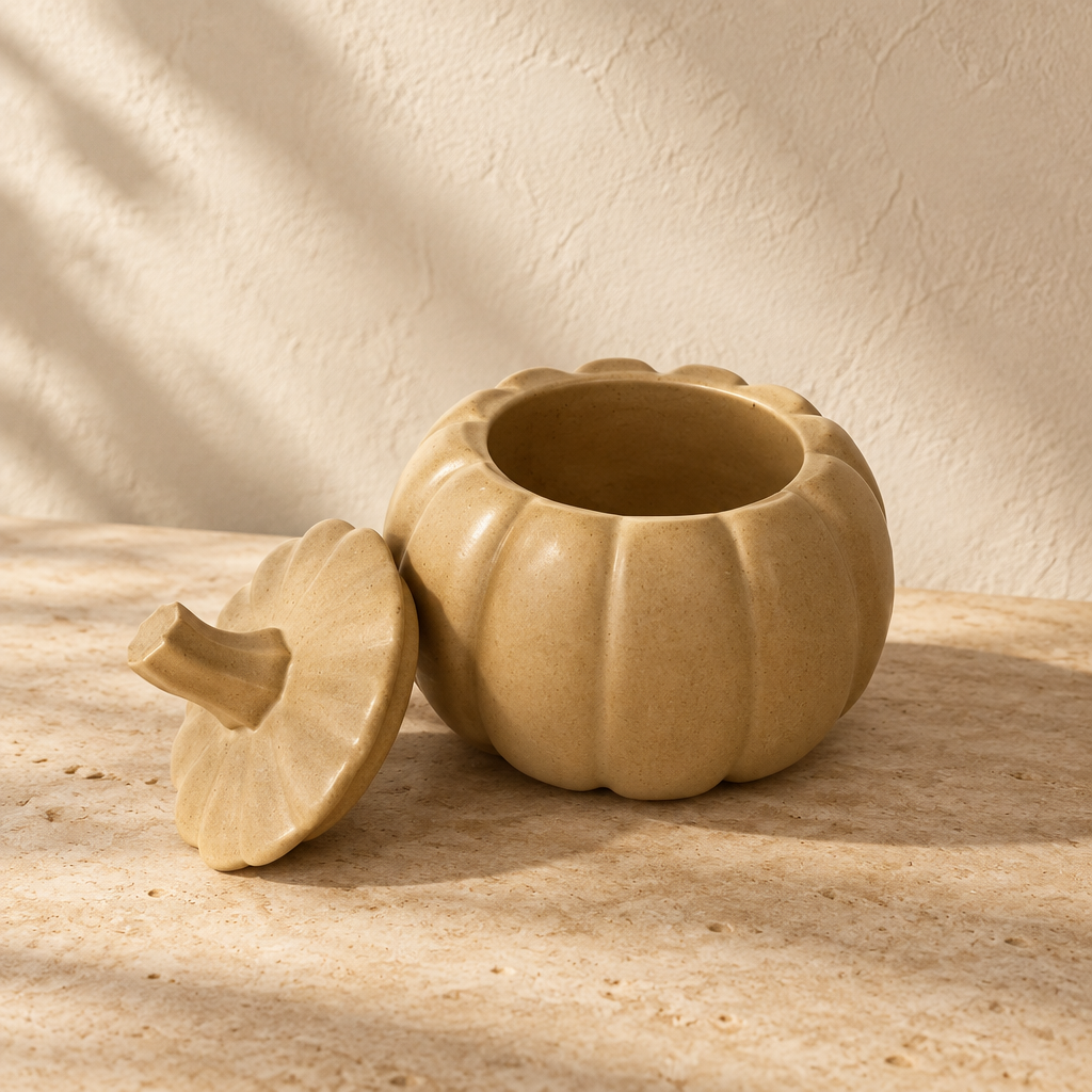Caixa Decorativa Abóbora em Jesmonite