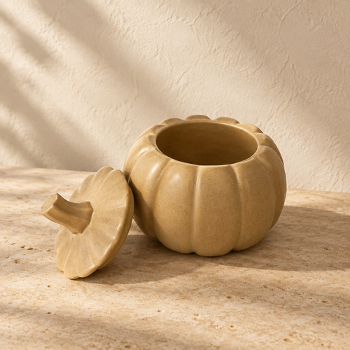 Caixa Decorativa Abóbora em Jesmonite
