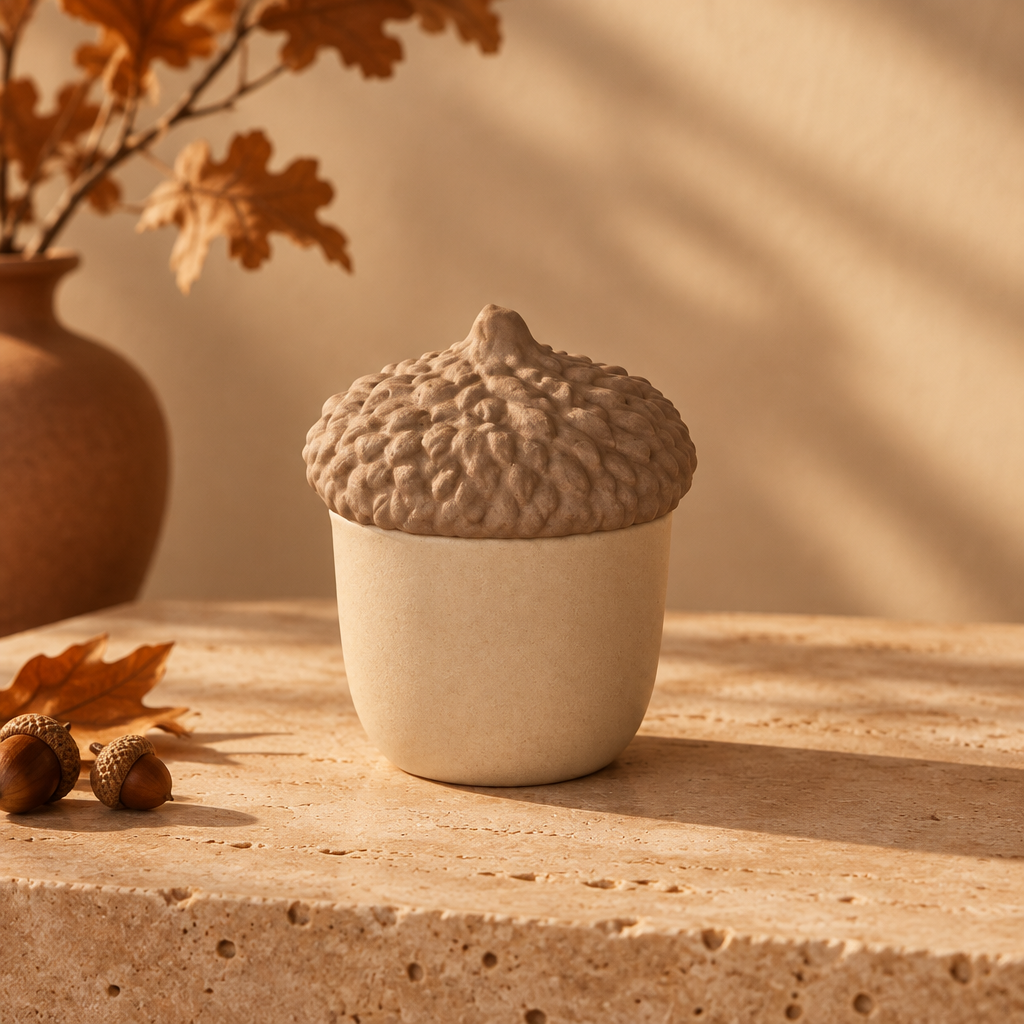 Caixa Decorativa Bolota em Jesmonite