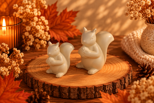 Conjunto Decorativo Esquilos em Jesmonite – 2 Peças